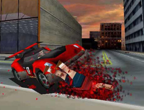 Carmageddon 2 Autolla ajo jalankulkijan yli