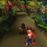 Crash Bandicoot Villisika ratsastus viidakossa