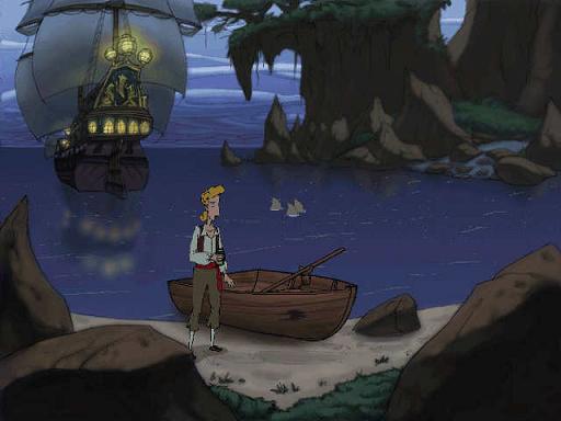 Curse of Monkey Island Soutuvene Ranta Laiva